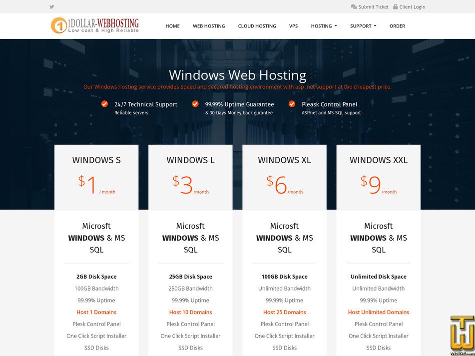 screenshot of WINDOWS L from 1dollar-webhosting.com