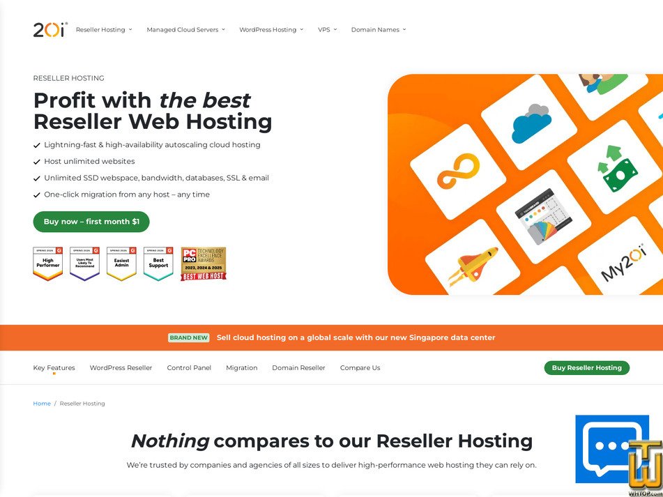 Taken on 6 May, 2026 screenshot of Reseller 50 from 20i.com