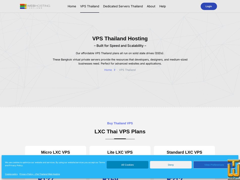 Taken on 30 July, 2026 screenshot of Lite KVM - Thai VPS from 21st-thailand.com