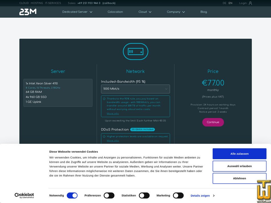 Taken on 4 May, 2026 screenshot of 1x Intel Xeon Silver 4110 4x 960 GB SSD from 23m.com