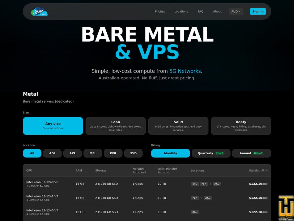 Taken on 23 September, 2026 screenshot of VPS-C6-R16-S200-B5 from 5gnetworks.au