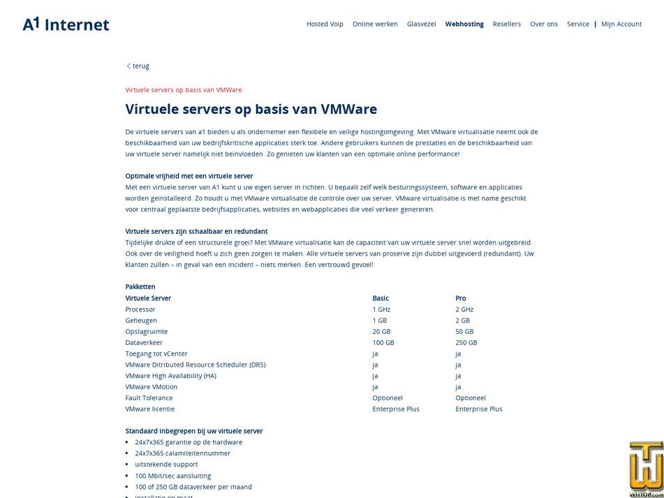 screenshot of Pro from a1.nl