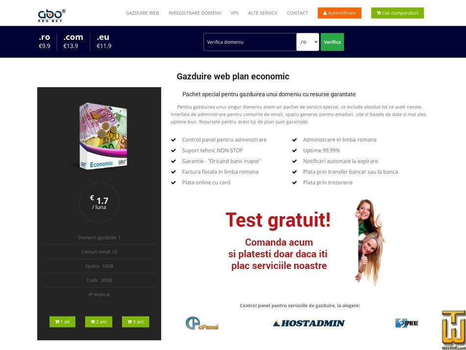 screenshot of Economic from abonet.ro