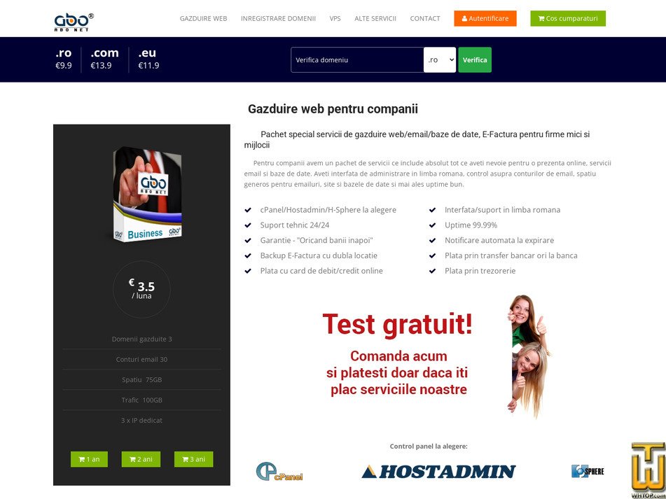 Taken on 23 February, 2026 screenshot of Business from abonet.ro