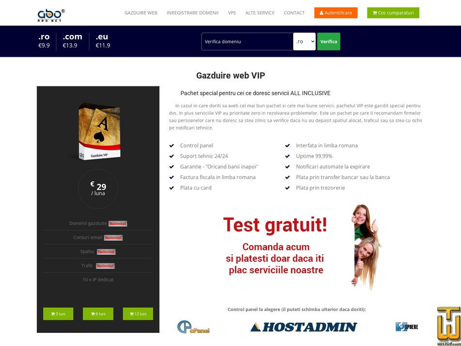 Taken on 23 February, 2026 screenshot of VIP from abonet.ro