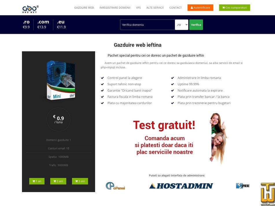 screenshot of Mini from abonet.ro