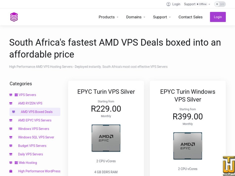 Taken on 13 May, 2026 screenshot of EPYC Turin VPS Silver from absolutehosting.co.za