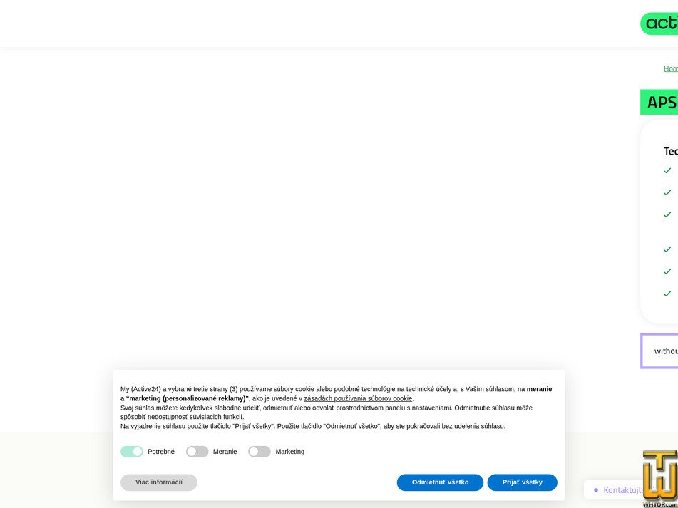 Taken on 20 January, 2026 screenshot of APS Profi from active24.sk