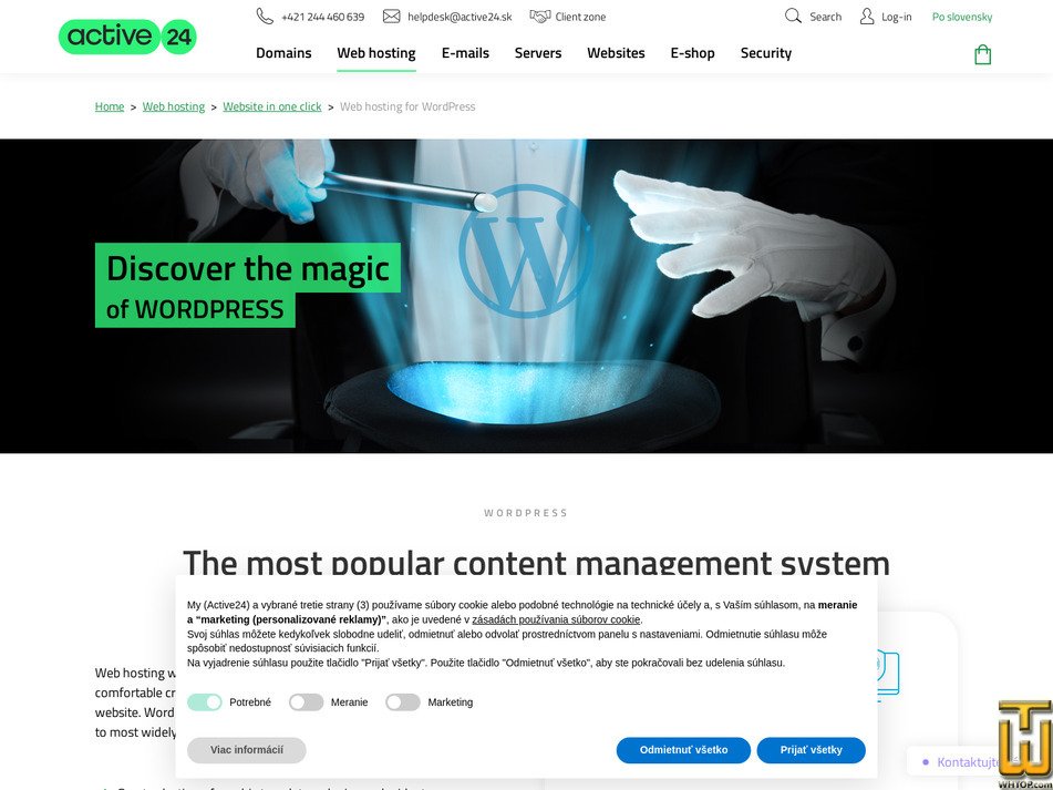 Taken on 20 January, 2026 screenshot of WordPress from active24.sk
