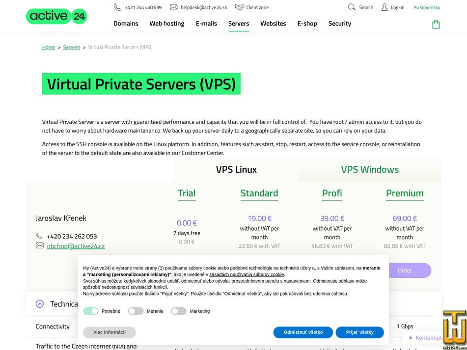 screenshot of Profi from active24.sk