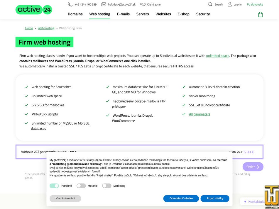 Taken on 20 January, 2026 screenshot of Firm from active24.sk