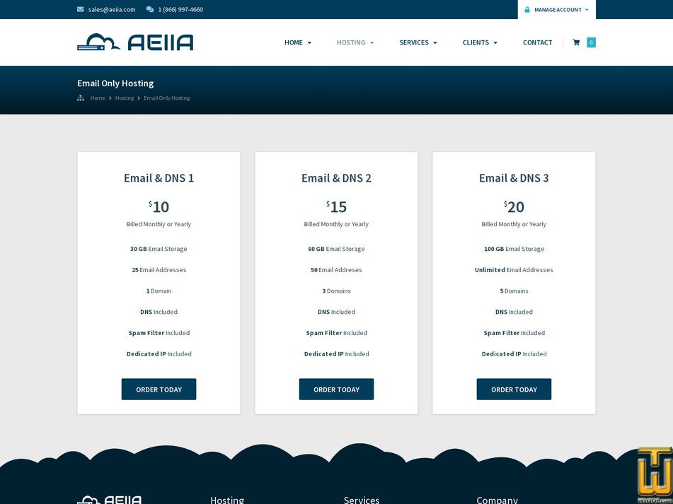 Taken on 23 September, 2026 screenshot of Email & DNS 2 from aeiia.com