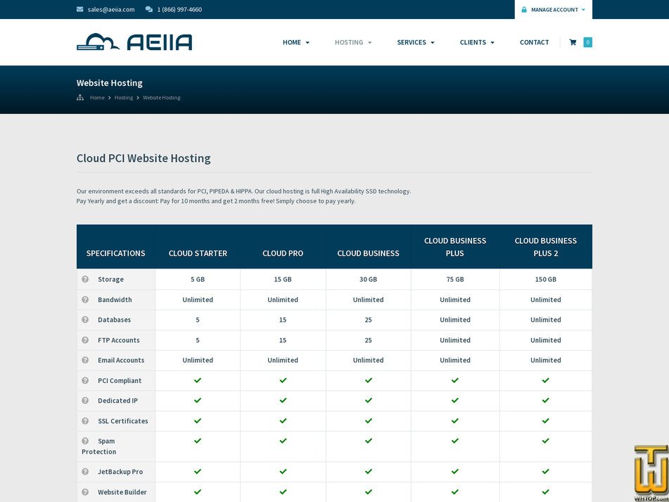 Taken on 23 September, 2026 screenshot of Cloud Pro from aeiia.com