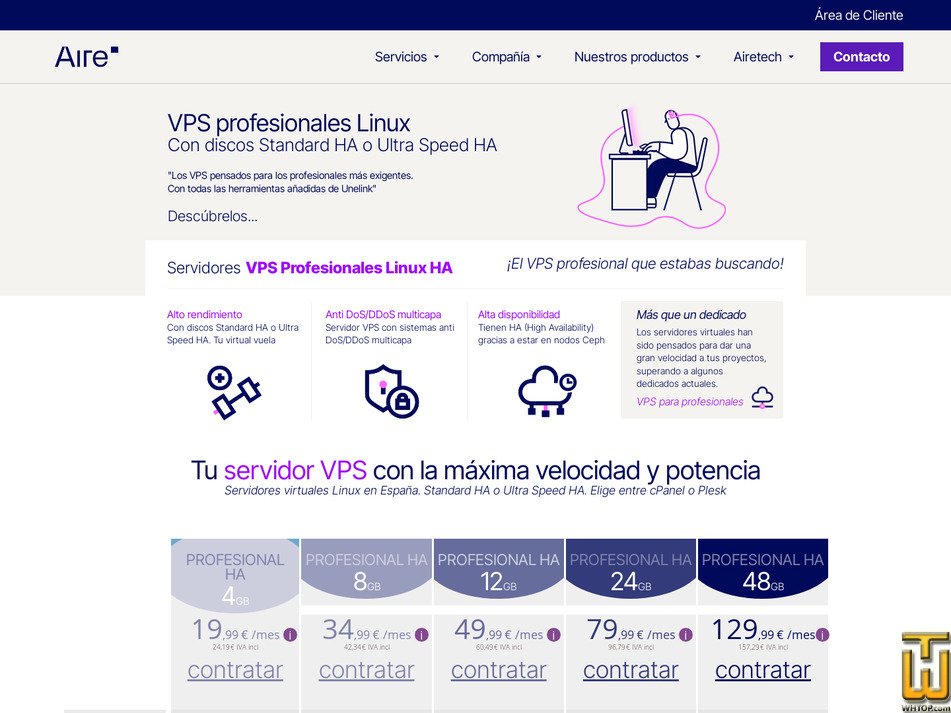 screenshot of PROFESIONAL HA 4 GB from airetech.es