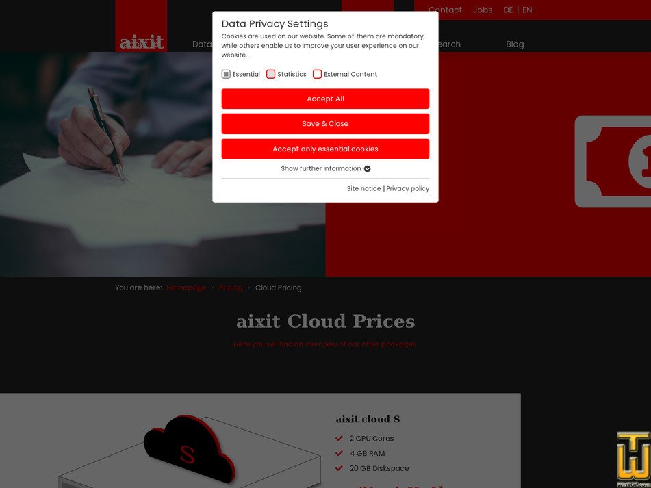 Taken on 6 May, 2026 screenshot of aixit cloud S from aixit.com
