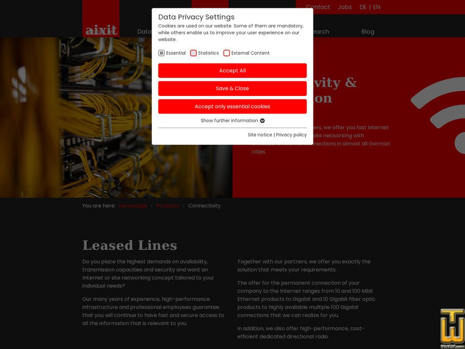Taken on 6 May, 2026 screenshot of Connectivity Services from aixit.com