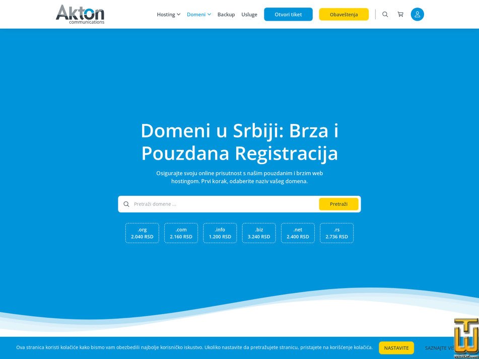 Taken on 22 April, 2026 screenshot of .COM from akton.net