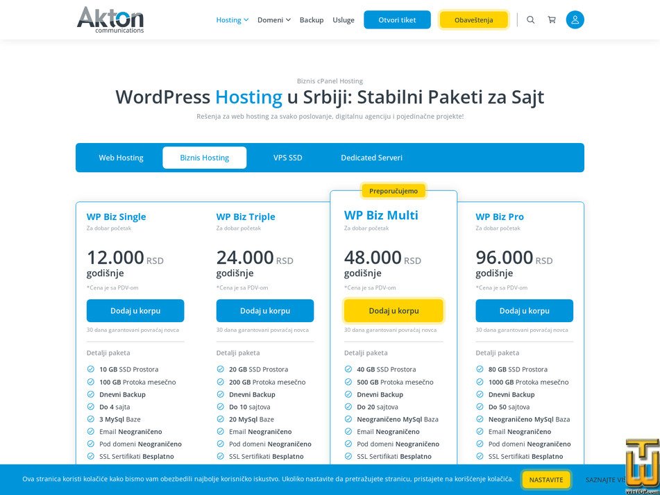 screenshot of WP Biz Pro from akton.net