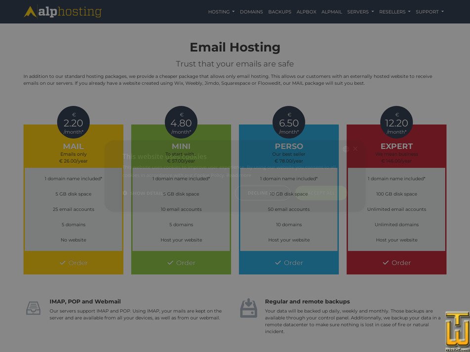 Taken on 16 September, 2026 screenshot of MAIL from alphosting.ch