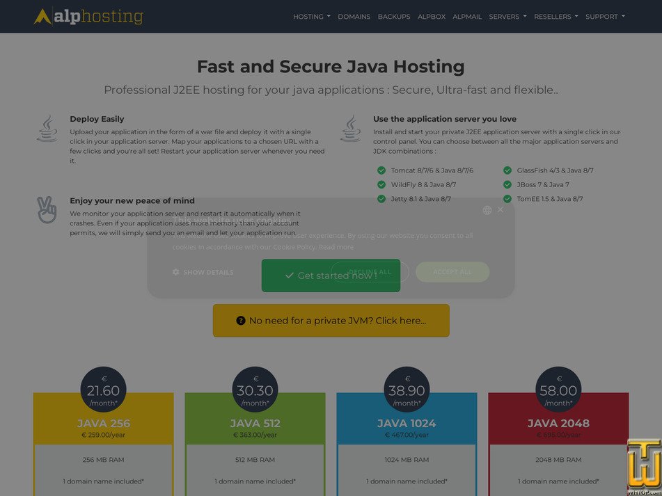 Taken on 16 September, 2026 screenshot of Java 1024 from alphosting.ch