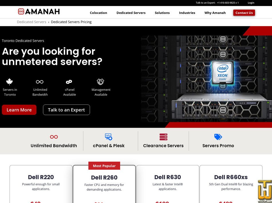 screenshot of Dell R630 from amanah.com