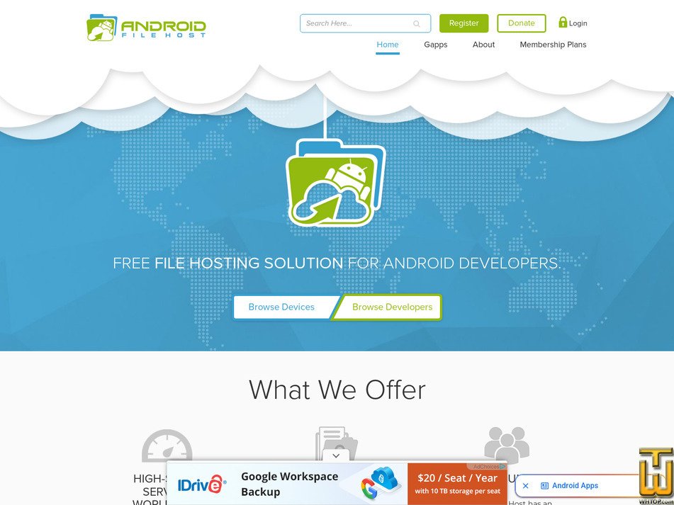 Taken on 1 September, 2026 screenshot of Free File Hosting from androidfilehost.com