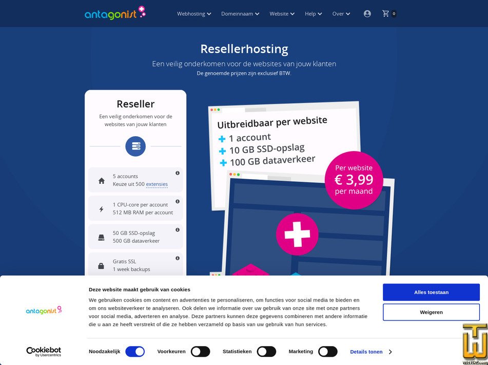 screenshot of Reseller from antagonist.nl