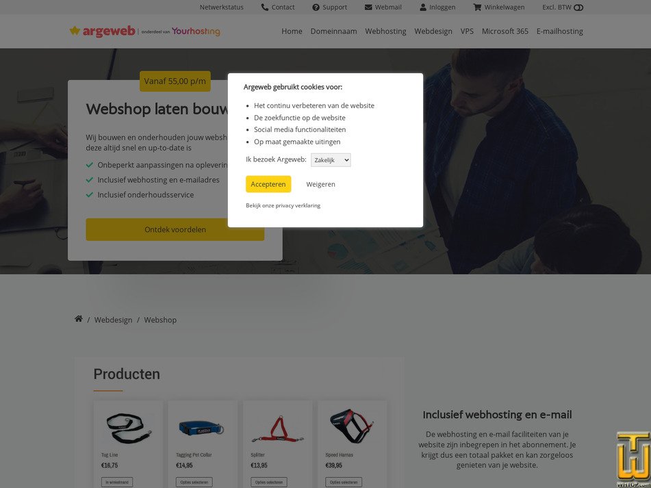 Taken on 18 May, 2026 screenshot of Webshop Creation from argeweb.nl