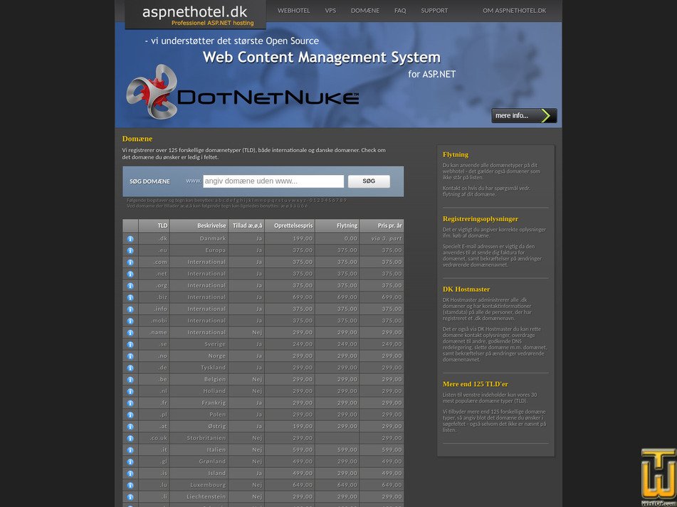 Taken on 6 May, 2026 screenshot of .com from aspnethotel.dk