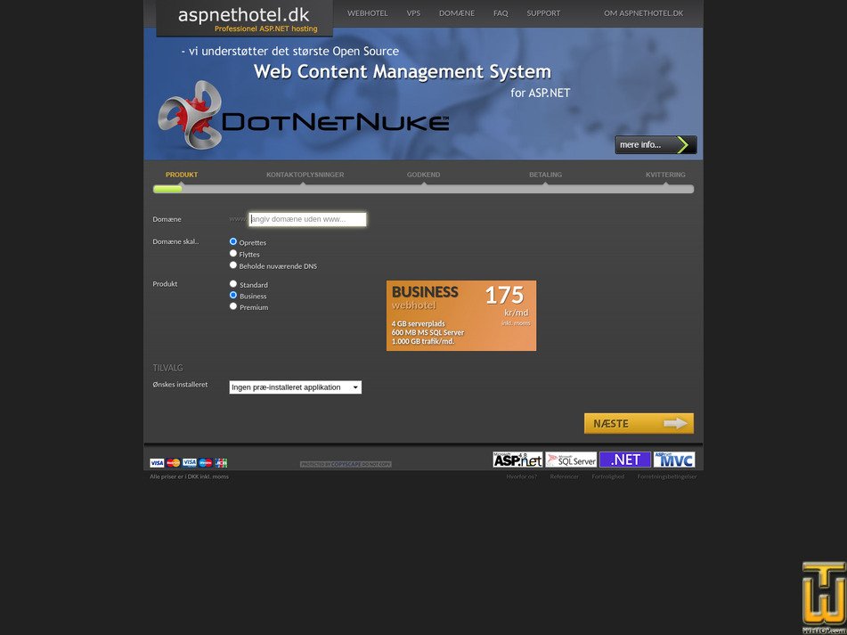 Taken on 6 May, 2026 screenshot of BUSINESS from aspnethotel.dk
