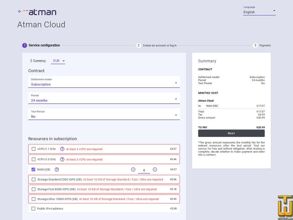 screenshot of Atman Cloud from atman.pl
