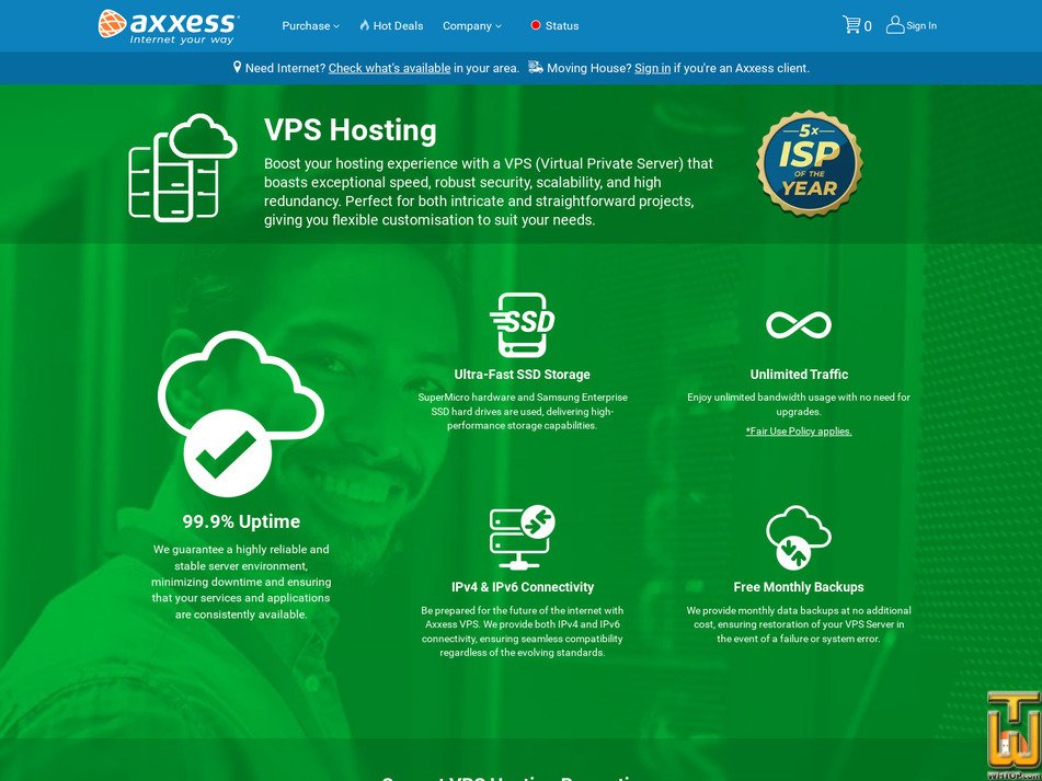 Taken on 7 October, 2026 screenshot of Standard VPS from axxess.co.za