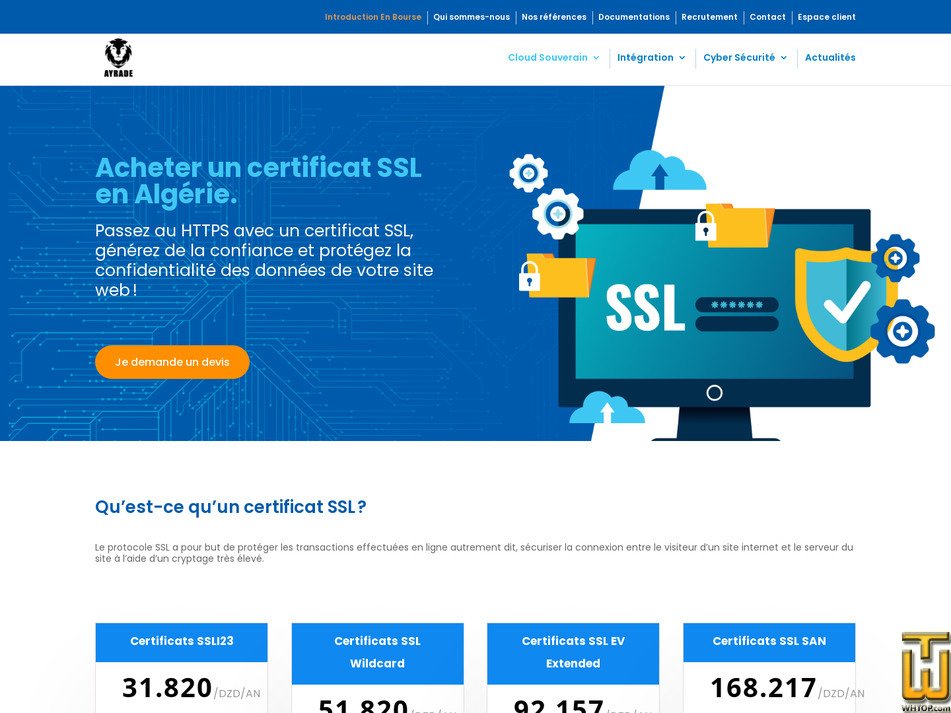 Taken on 27 July, 2026 screenshot of Certificats SSL SAN from ayrade.com