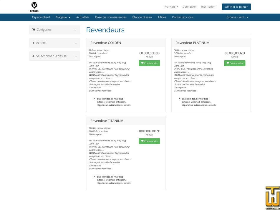 Taken on 27 July, 2026 screenshot of Revendeur PLATINUM from ayrade.com