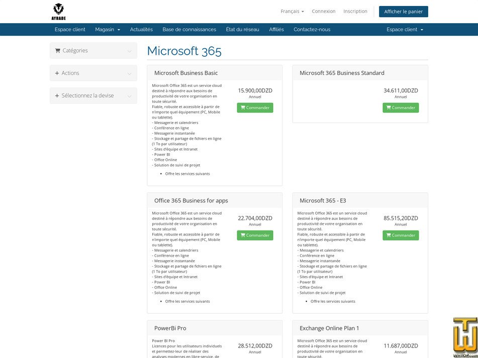 Taken on 27 July, 2026 screenshot of Microsoft Business Basic from ayrade.com