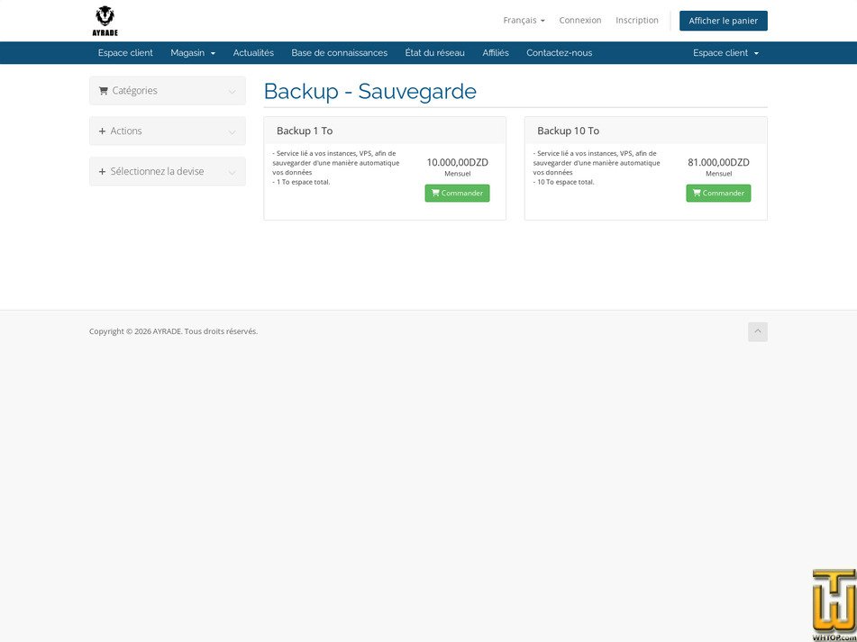 Taken on 27 July, 2026 screenshot of Backup 1 To from ayrade.com