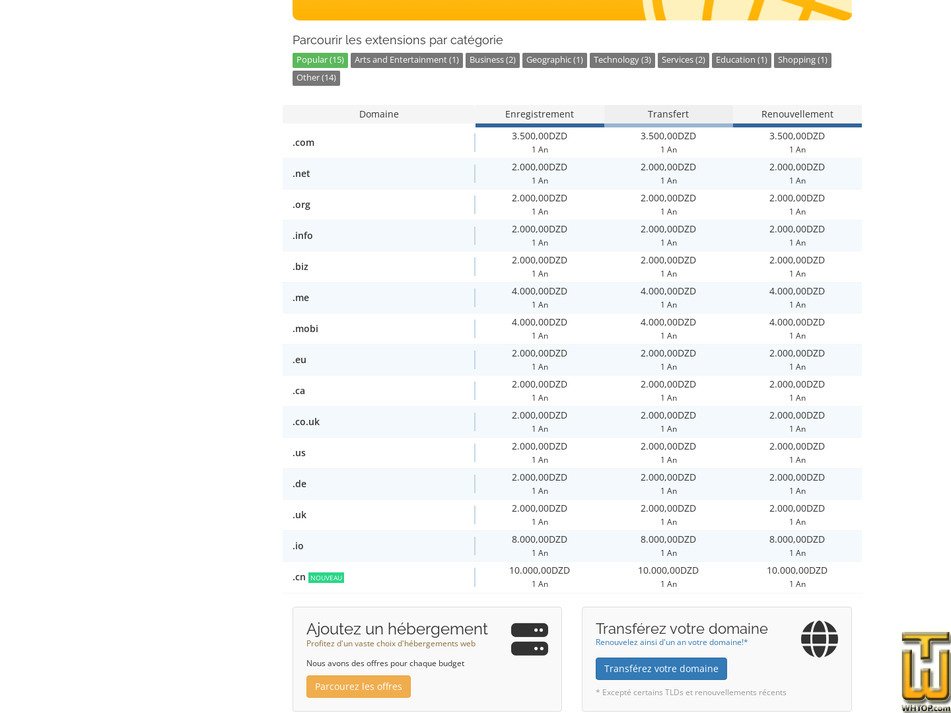 Taken on 27 July, 2026 screenshot of .COM from ayrade.com