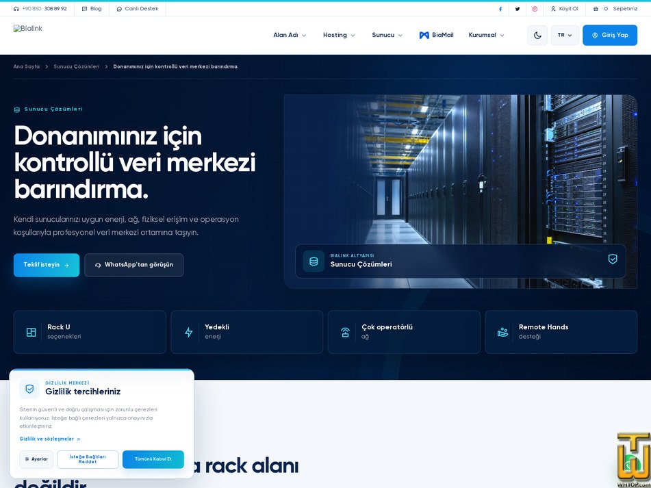 Taken on 11 September, 2026 screenshot of Sunucu Barindirma from bialink.com
