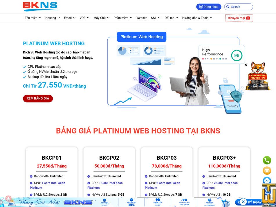 Taken on 23 July, 2026 screenshot of BKCP01 from bkns.vn