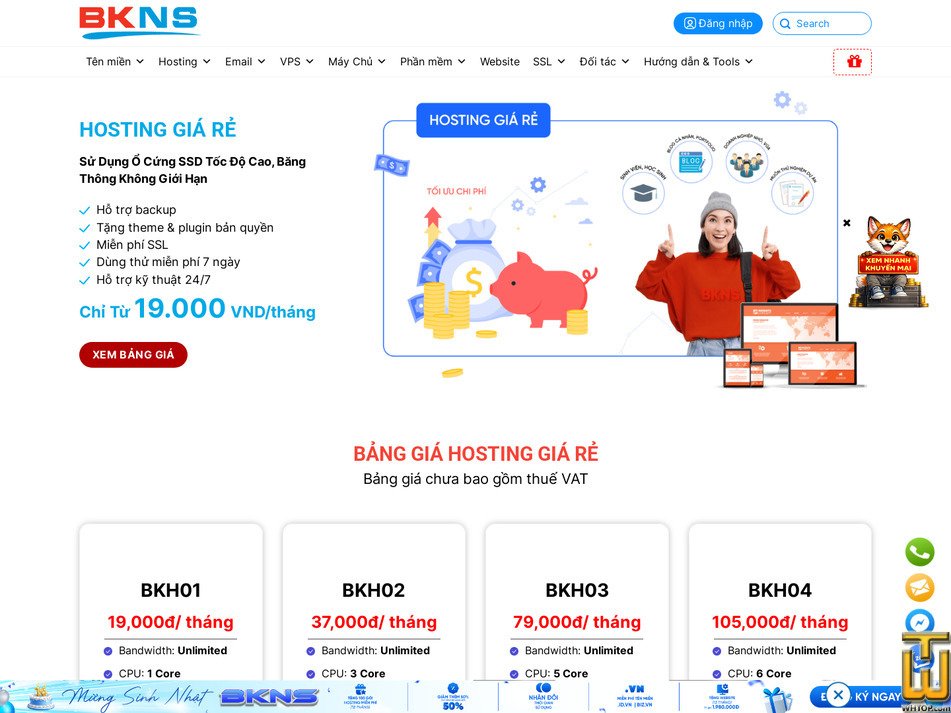Taken on 23 July, 2026 screenshot of BKH02 from bkns.vn