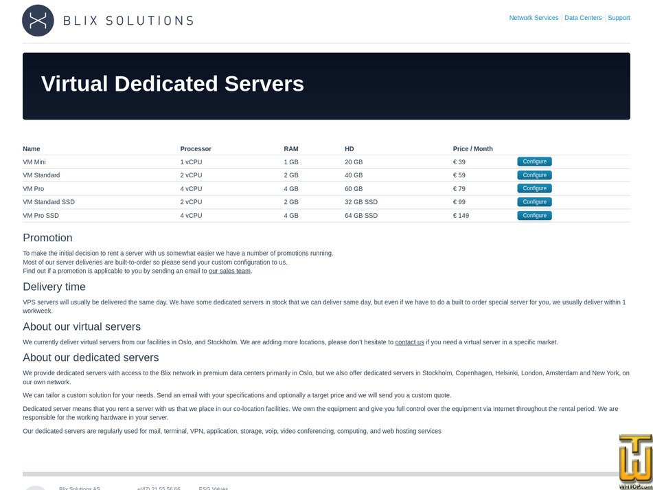 Taken on 28 July, 2026 screenshot of Custom Dedicated Server from blix.com