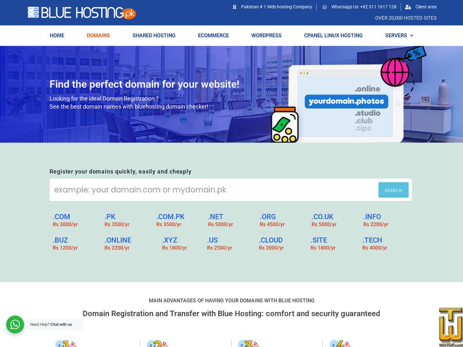 Taken on 11 August, 2026 screenshot of .com from bluehosting.pk