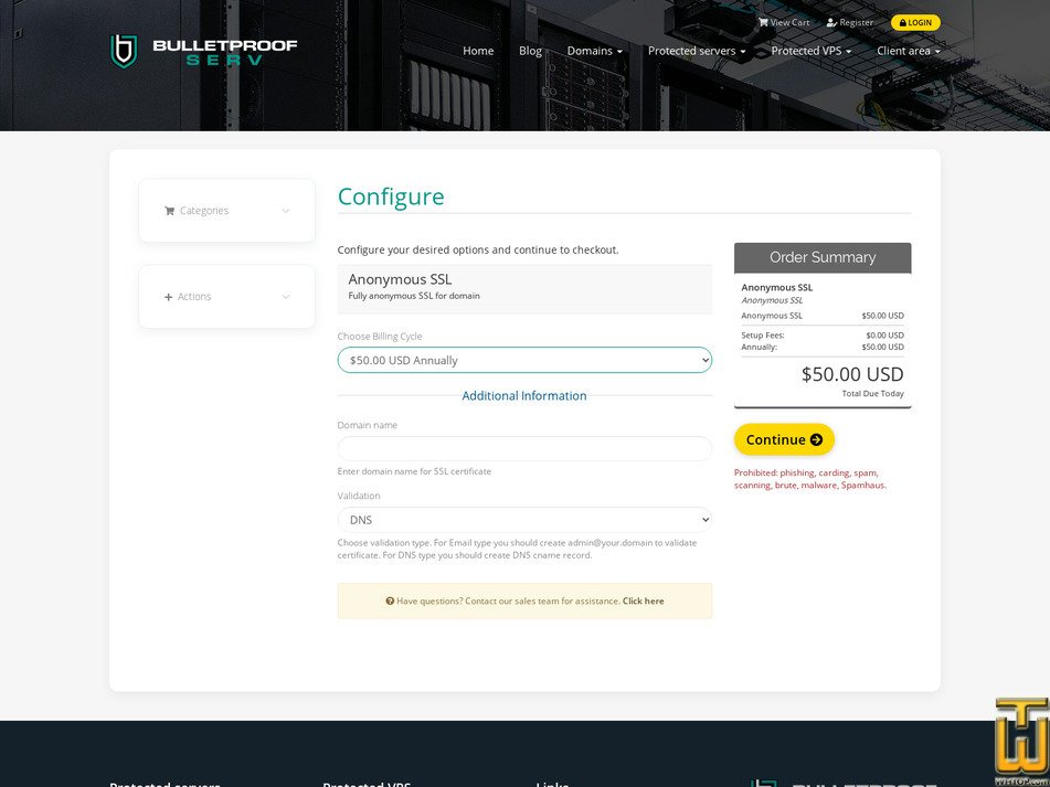 screenshot of Anonymous SSL from bpserv.host