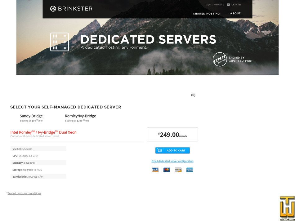 screenshot of Intel Romley / Ivy-Bridge Dual Xeon from brinkster.com