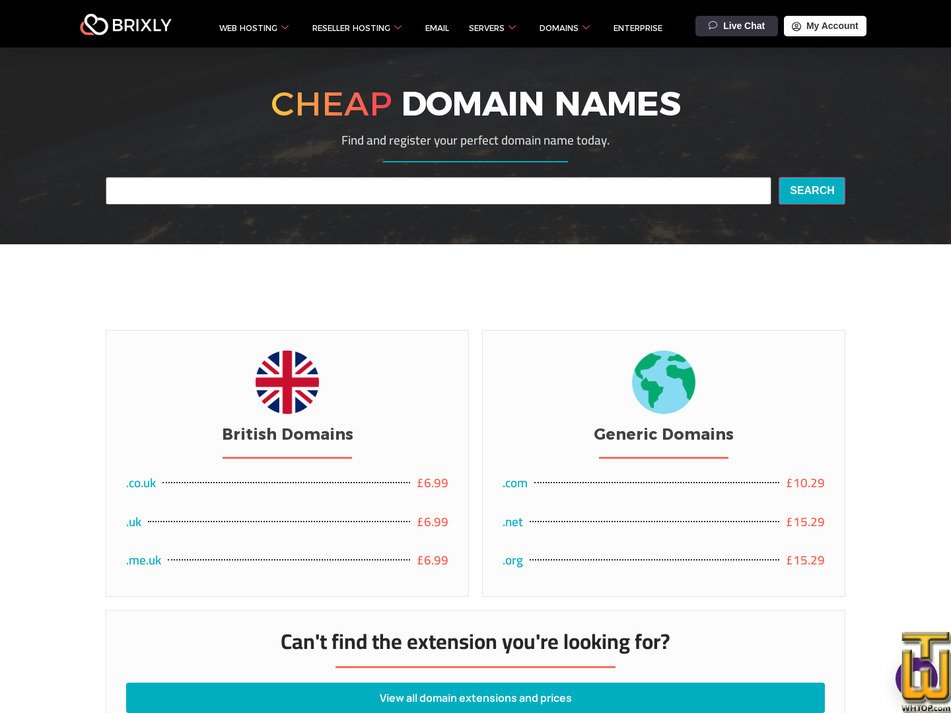Taken on 28 April, 2026 screenshot of .com from brixly.uk