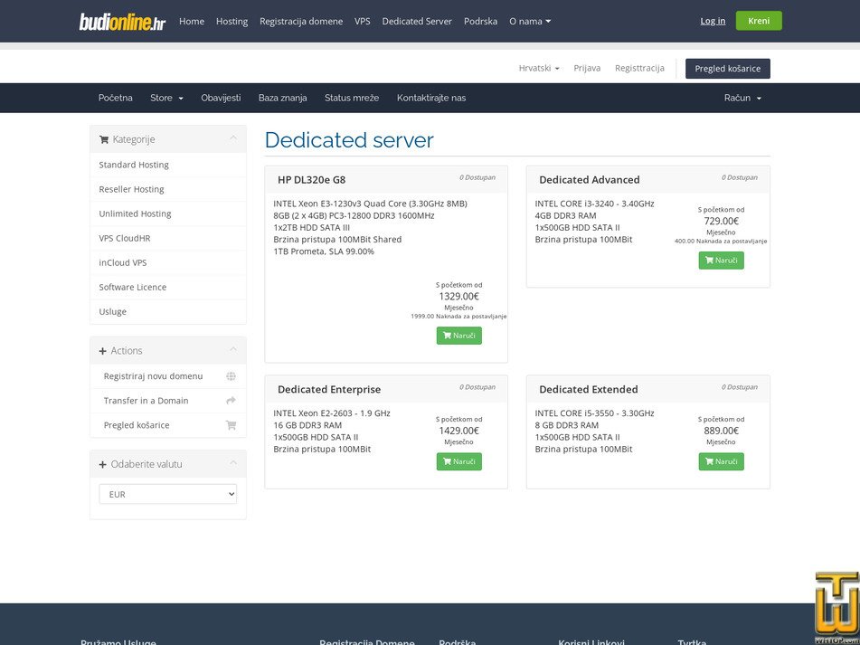 Taken on 15 May, 2026 screenshot of Dedicated Extended from budionline.hr