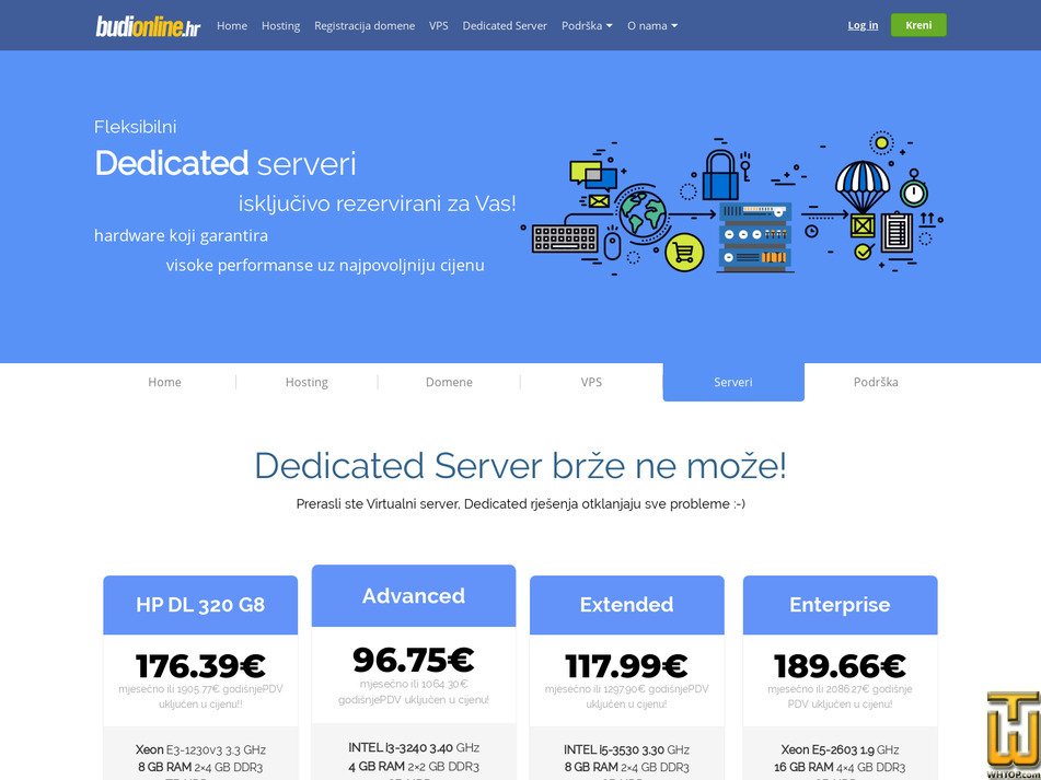 Taken on 15 May, 2026 screenshot of Dedicated Advanced from budionline.hr