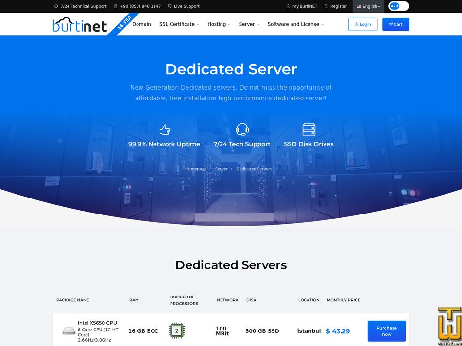 screenshot of Intel Gold 6138 - 256 GB ECC - 2 x 3.2 TB NVMe from burtinet.com
