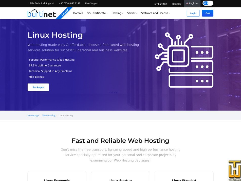 Taken on 25 January, 2026 screenshot of Linux Startup from burtinet.com