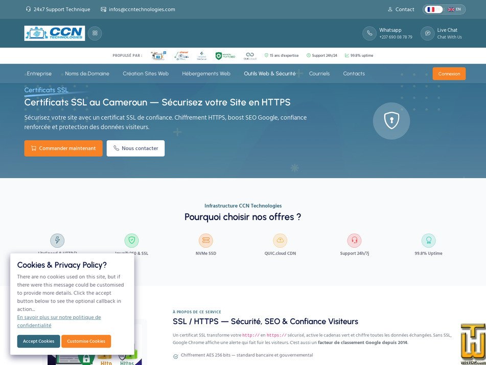 Taken on 18 June, 2026 screenshot of INSTANT SSL from ccntechnologies.com